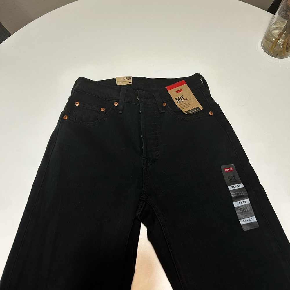 NWT Levi’s 501 Jeans 24x30 black xs